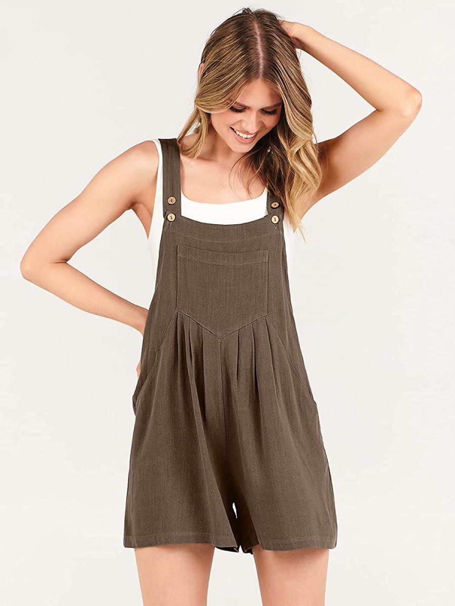 Adjustable Wide Leg Pocket Short Overalls Romper (Buy 2 Vip Shipping)