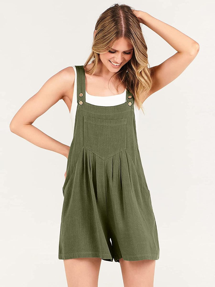 Adjustable Wide Leg Pocket Short Overalls Romper (Buy 2 Vip Shipping)