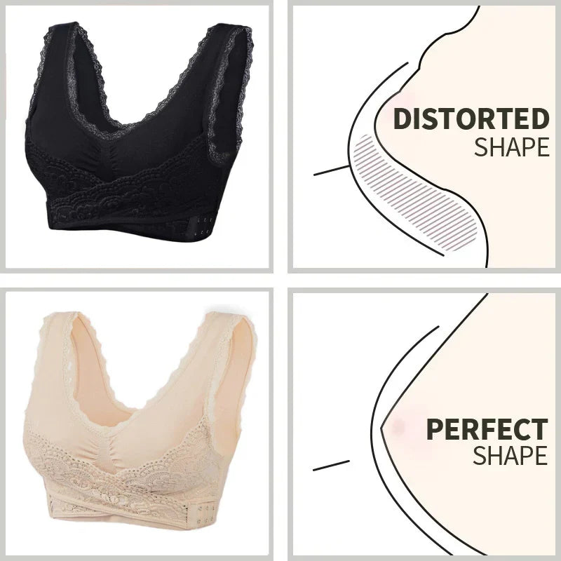 Comfy Corset Bra Front Cross Side Buckle Lace Bras - LAST DAY SALE 70%