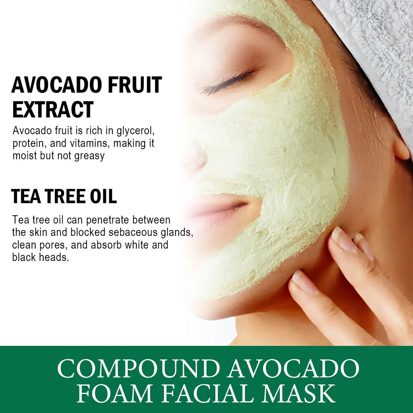 Deep Cleansing Avocado Foam Facial Mask (Box of 24 Masks) - Hot Sale 50% Off