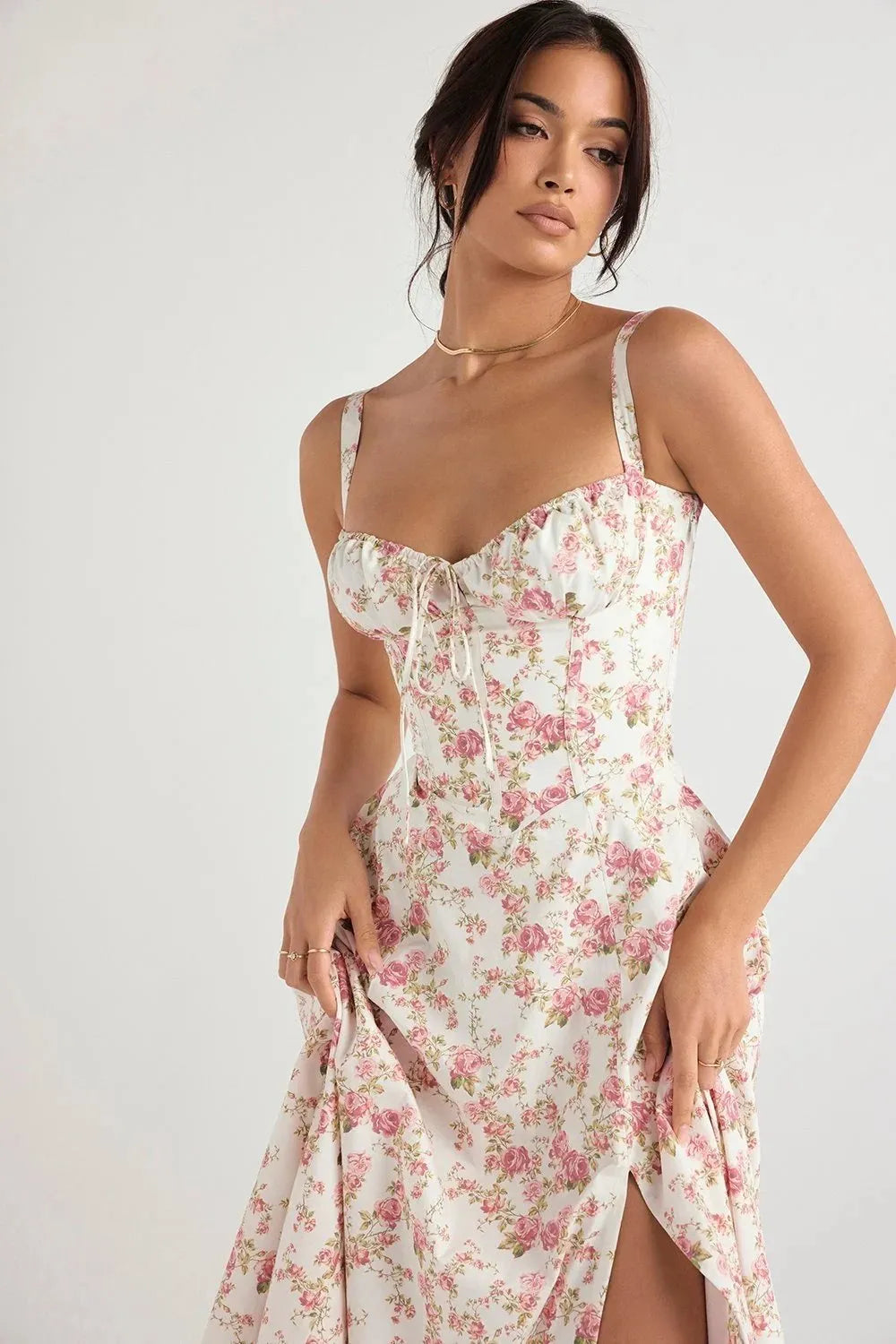 FLORICY COMFORTABLE BEAUTY-NO UNDERWIRE-PRINT BUSTIER SUNDRESS (50% OFF)