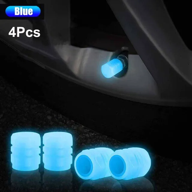 Glow In The Dark Valve Caps (Universal Fits Any Car)