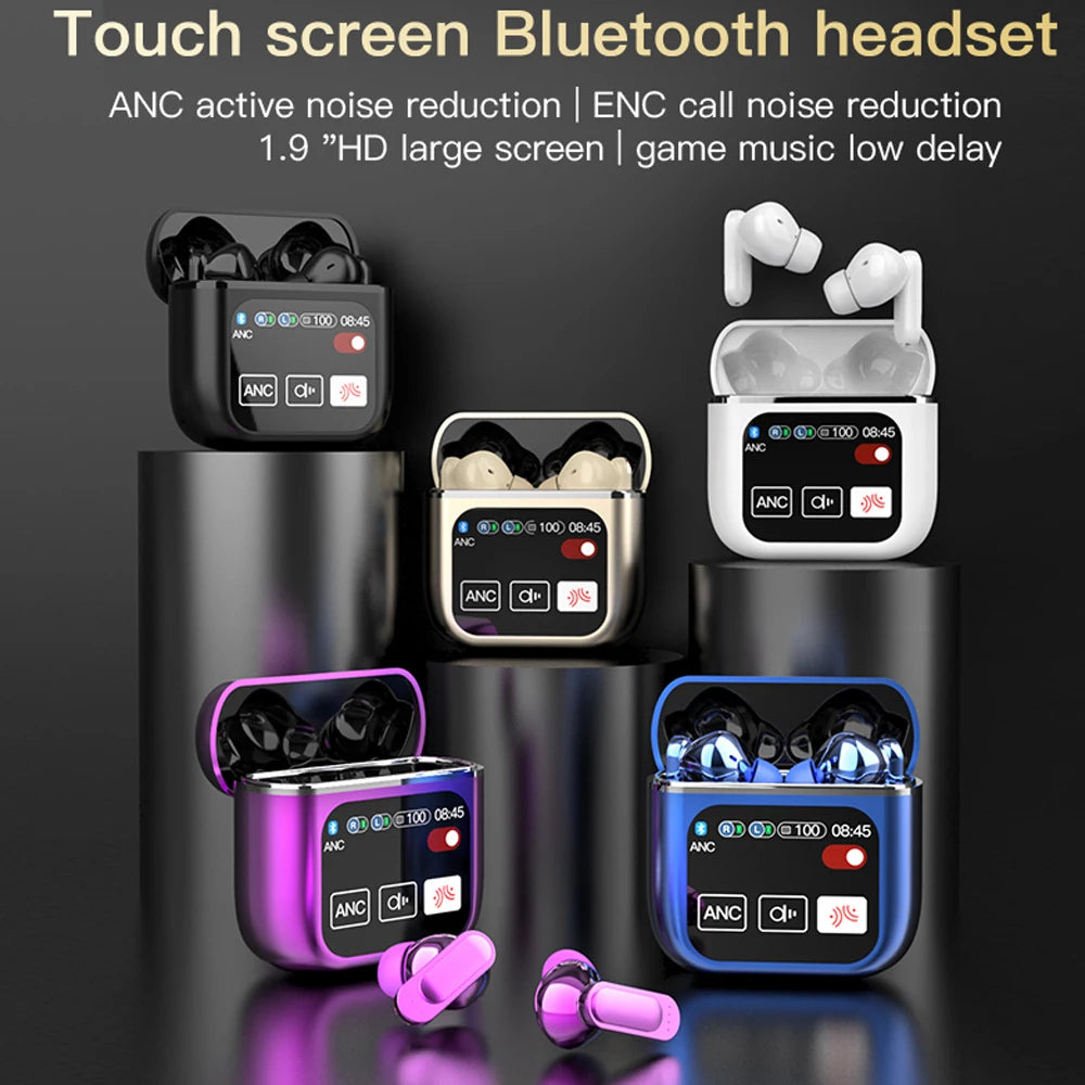 LED Touchscreen SE60 Wireless Bluetooth Headphone TWS Earphones Visible Active Noise Cancellation Sport Earphone