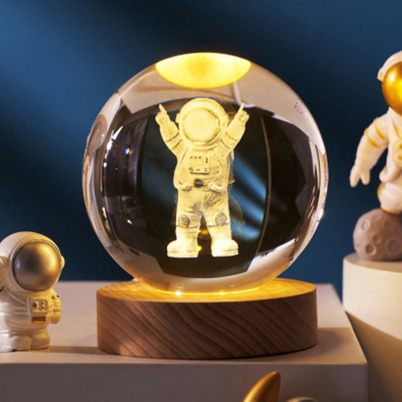 Esfera espacial 3D con base de luz