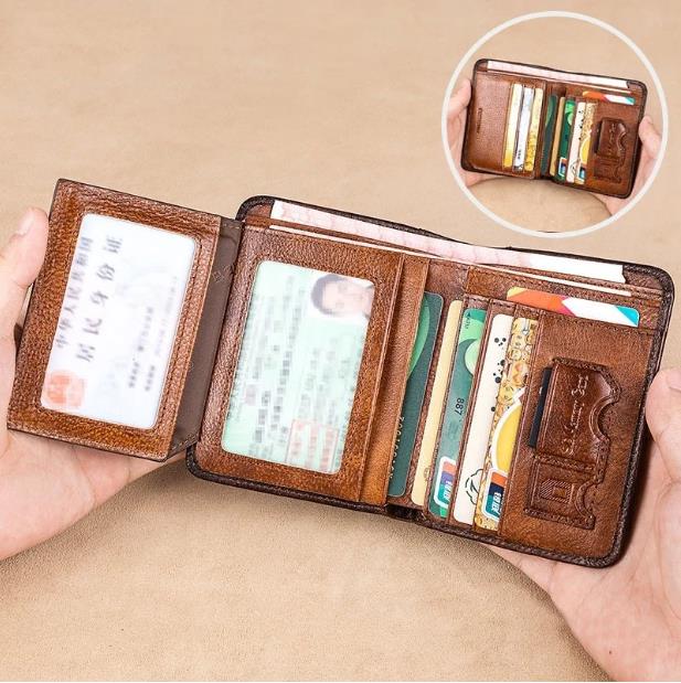 Multi-functional RFID Blocking Waterproof Durable Genuine Leather Wallet - Last Day 49% OFF