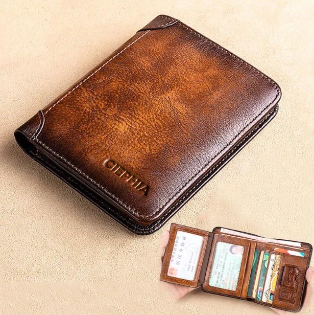 Multi-functional RFID Blocking Waterproof Durable Genuine Leather Wallet - Last Day 49% OFF