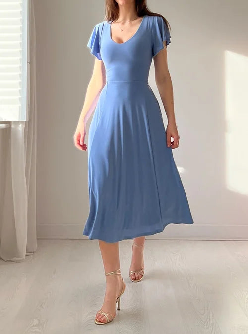 NEW WOMEN'S THICK STRAPS MIDI DRESS (BUY 2 VIP SHIPPING)