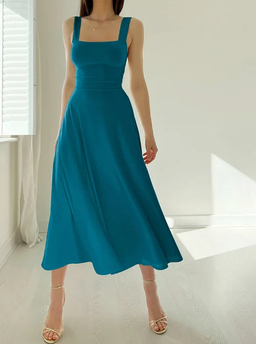 NEW WOMEN'S THICK STRAPS MIDI DRESS (BUY 2 VIP SHIPPING)