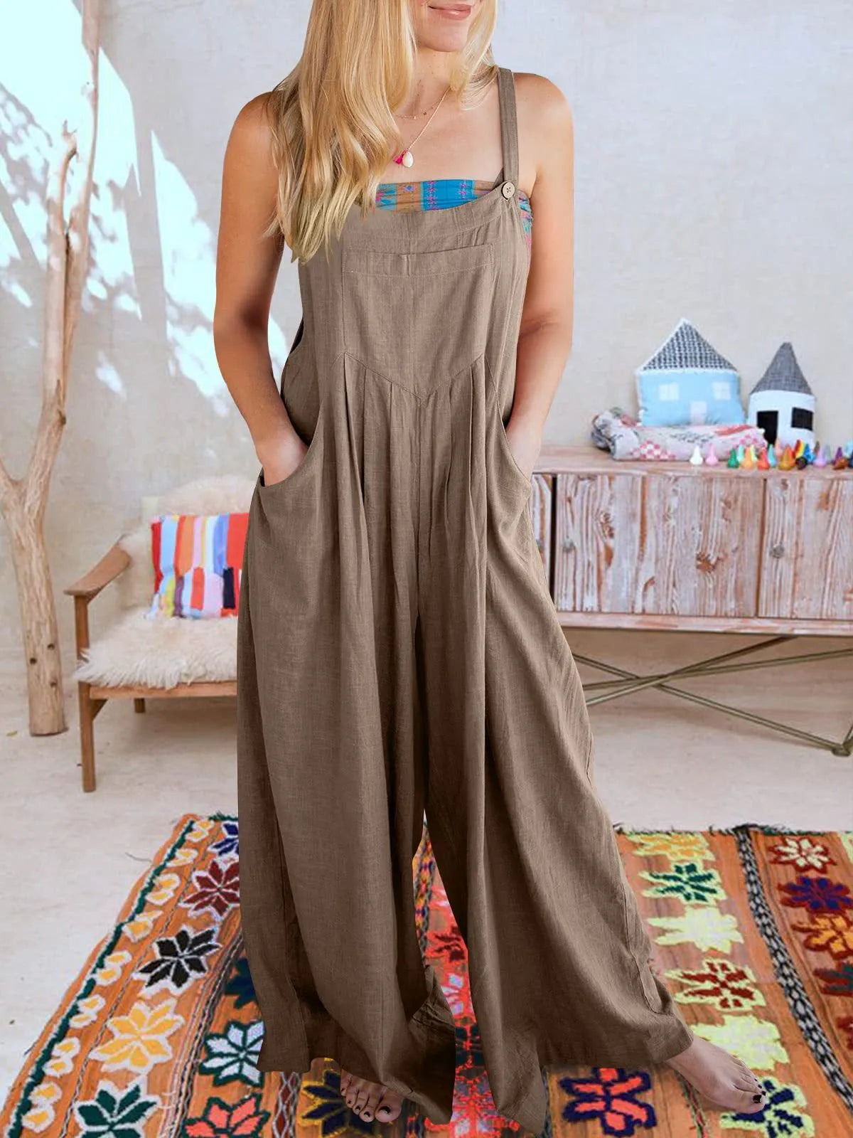 Plus Size Wide Leg Overalls Jumpsuit (Buy 2 Vip Shipping)