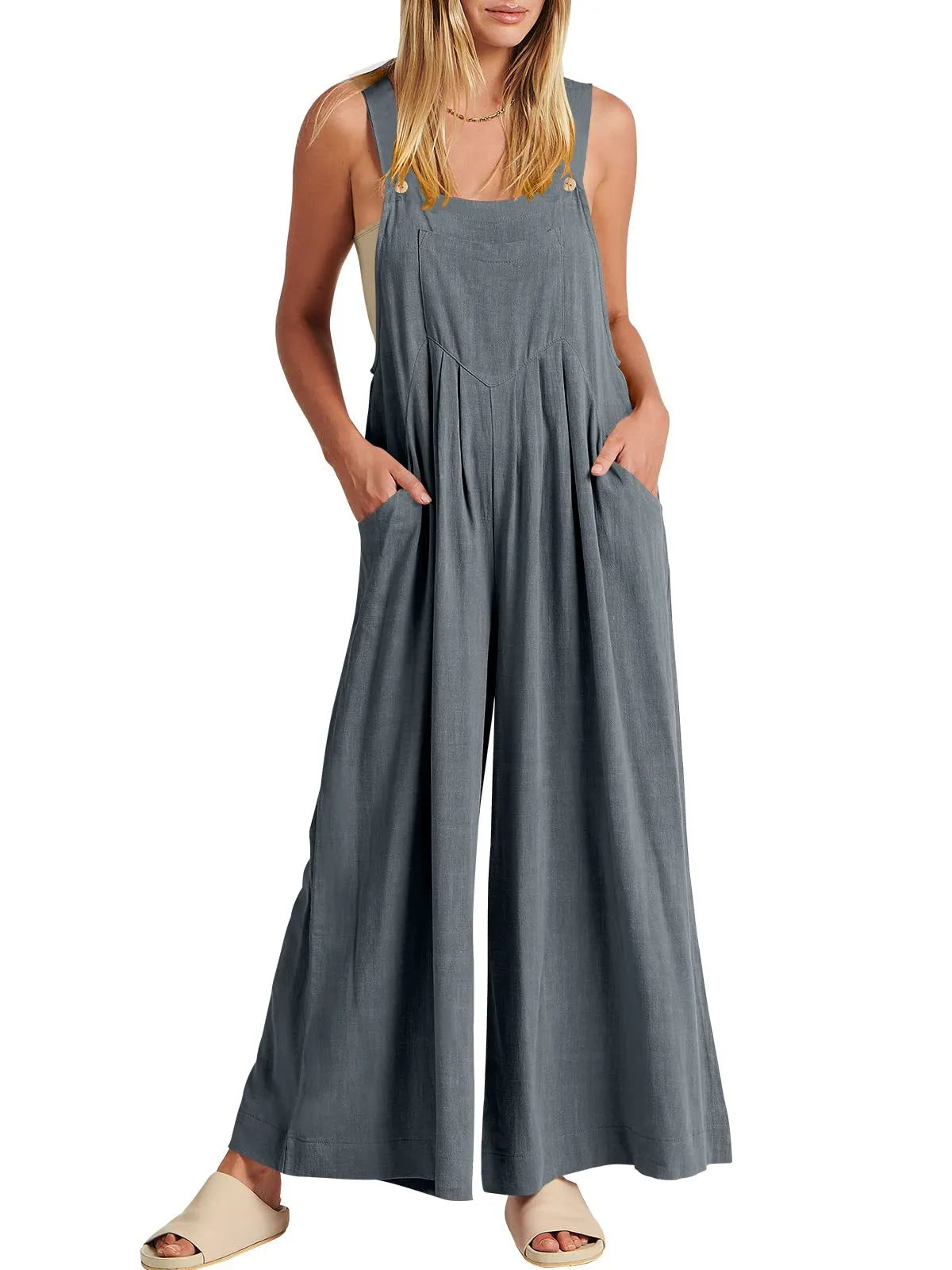 Plus Size Wide Leg Overalls Jumpsuit (Buy 2 Vip Shipping)