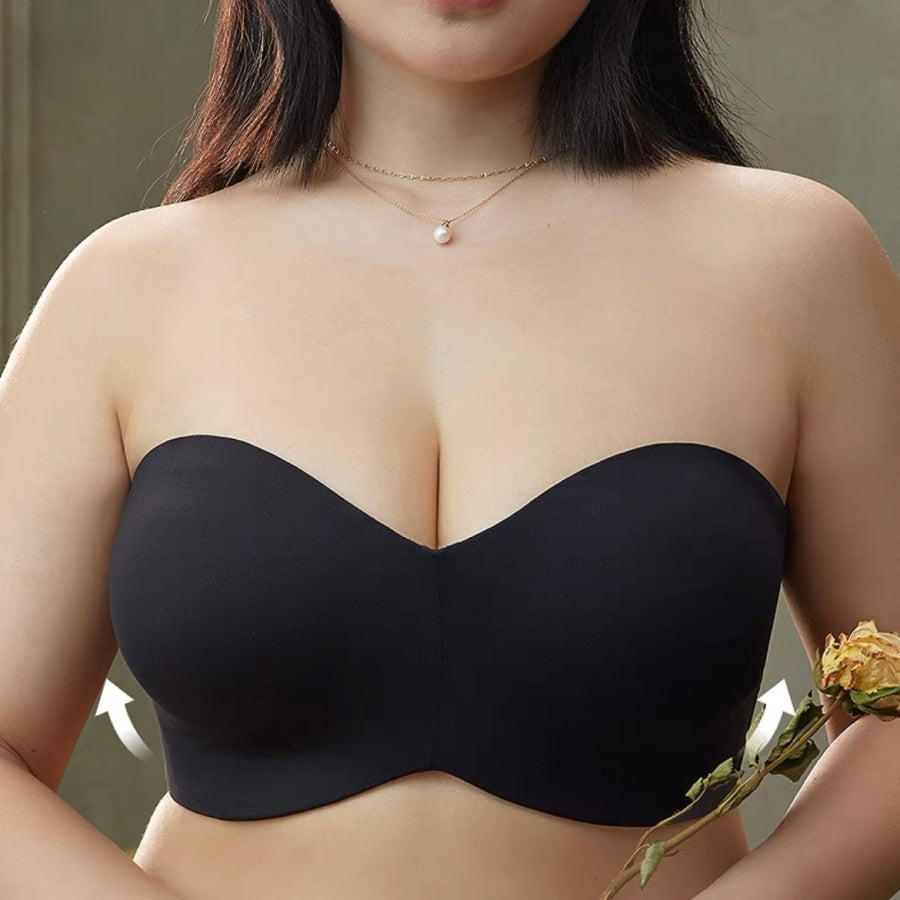 PLUS SIZE REMOVABLE STRAP SEAMLESS PLUNGE UNDERWIRED BRA(Buy 2 Vip Shipping)