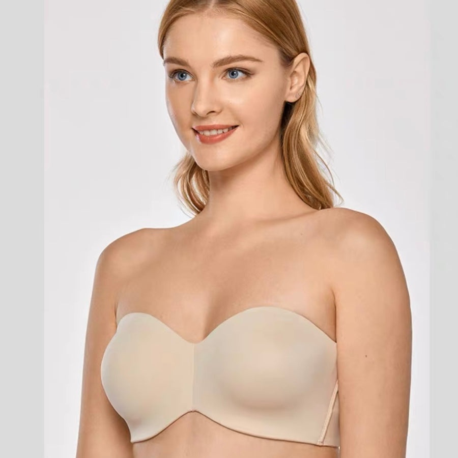 PLUS SIZE REMOVABLE STRAP SEAMLESS PLUNGE UNDERWIRED BRA(Buy 2 Vip Shipping)