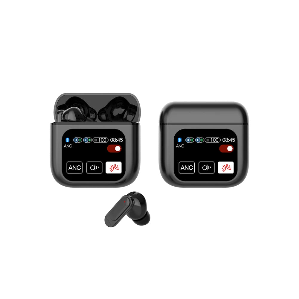 LED Touchscreen SE60 Wireless Bluetooth Headphone TWS Earphones Visible Active Noise Cancellation Sport Earphone