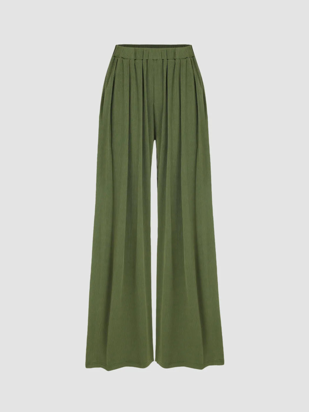 Solid Elastic Waist Wide Leg Pants (Buy 2 VIP Shipping)