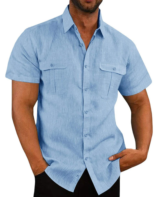 Stretch Short Sleeve Shirt with Pockets (BUY 2 VIP SHIPPING)