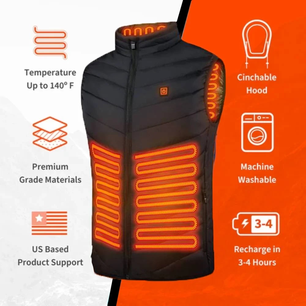 Heatwavegear - Two-touch 15 Heat Zones LED Controller Heated Vest For Men & Women 2023 Updated Version - Hot Sale 50% Off