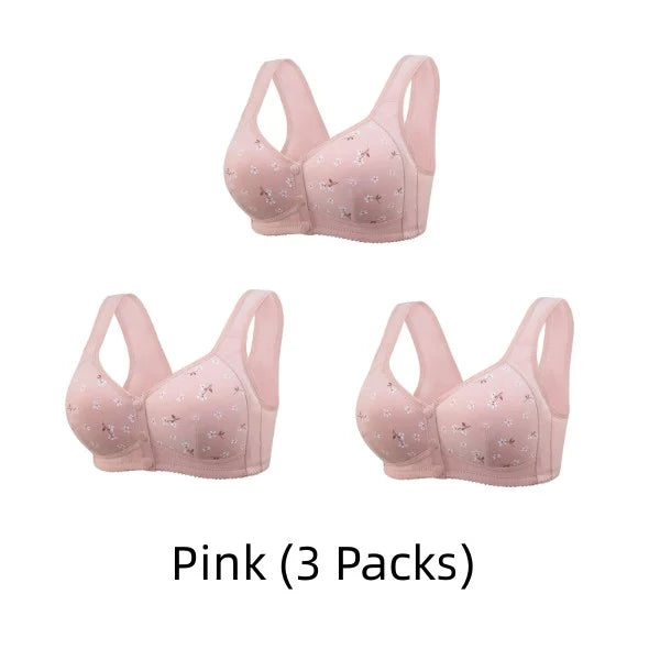 Comfortable & Convenient Front Button Bra - Buy 1 Get 2 Free (Total 3 Packs)