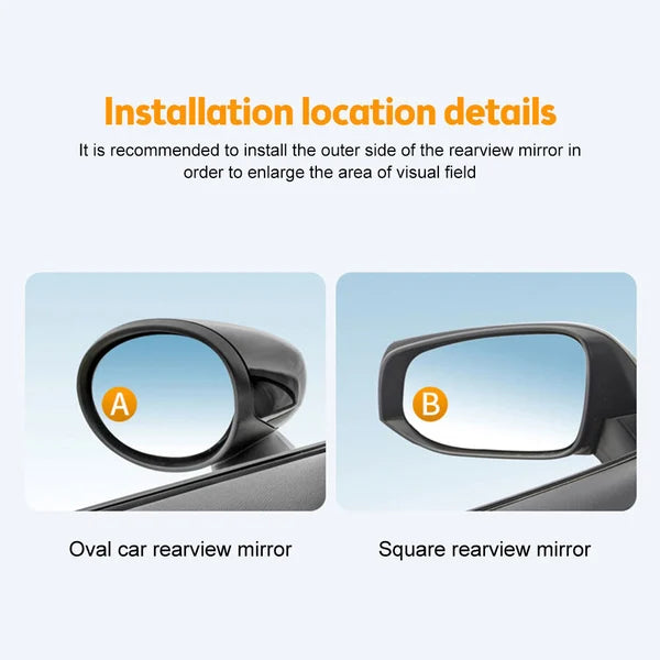 Suction Cup Car Convex Blind Spot Mirror (1 Set / 2 Pcs)