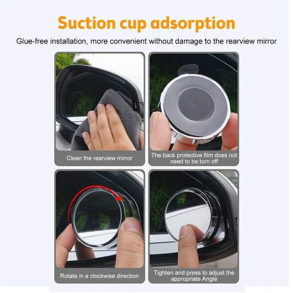 Suction Cup Car Convex Blind Spot Mirror (1 Set / 2 Pcs)