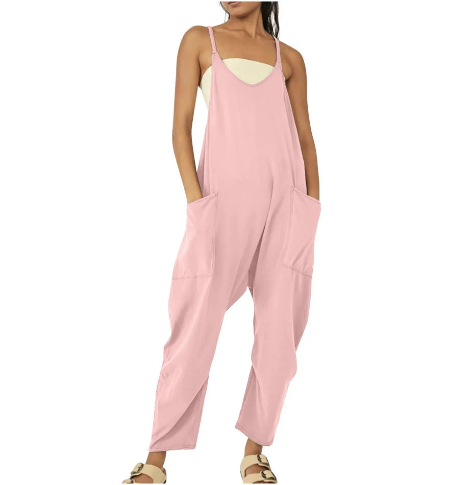 Wide Leg Jumpsuit with Pockets - Hot Sale 50% Off