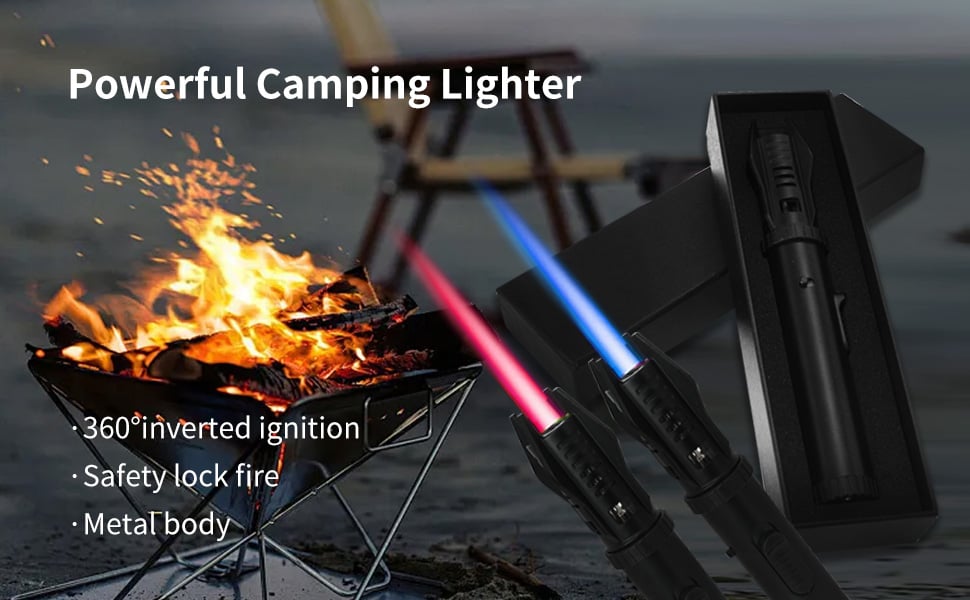 Camping Outdoor Windproof Straight Flame Lighter