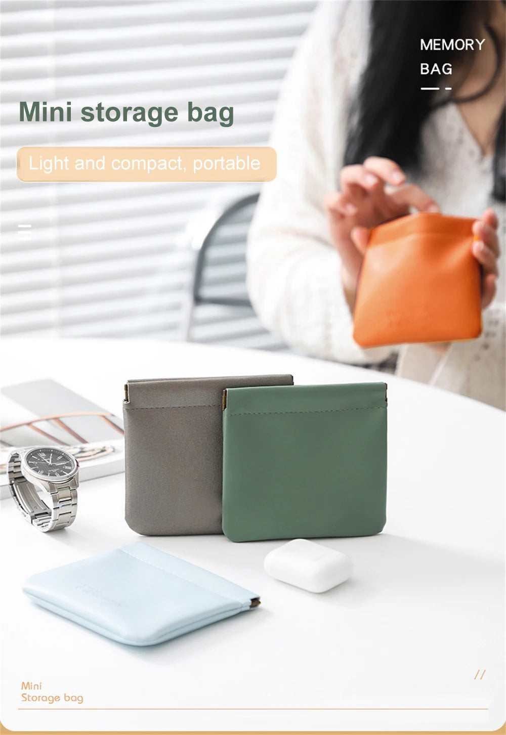 Pouchic - Personalized Snap Closure Leather Organizer Pouch - LAST DAY SALE 70% OFF