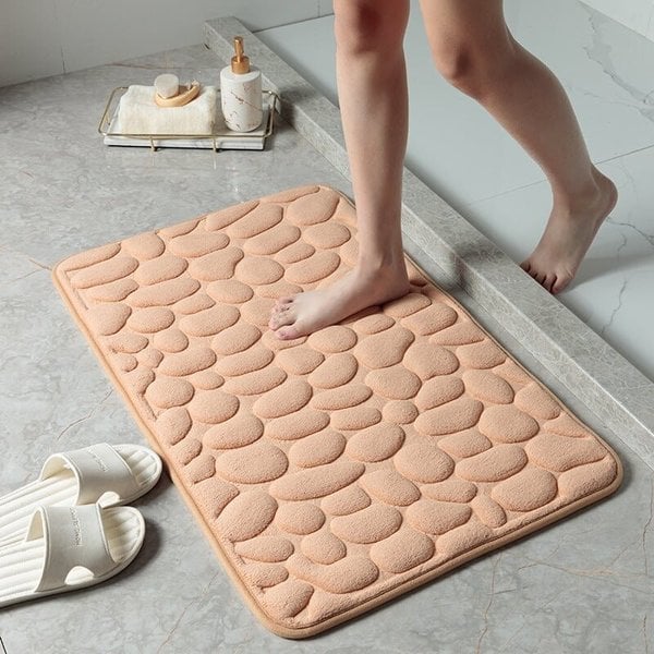 Cobblestone Embossed Bathroom Bath Mat