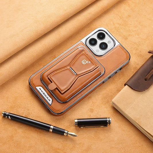 Luxury leather iPhone case with removable magnetic tape - LAST DAY SALE 49% OFF