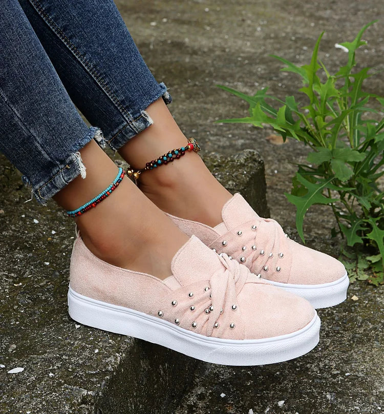 Bowknot Round Toe Platform Casual Breathable Walking Shoes