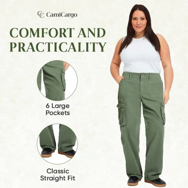 CamiCargo - Adjustable Straight Fit Cargo Pants