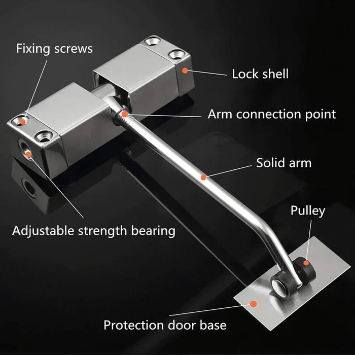 Silent Spring Loaded Door Closer, Stainless Steel Adjustable Automatic Door Closer - Hot Sale 50% Off