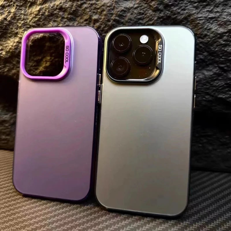 Electroplated Matte Acrylic Tempered Glass iPhone Protective Case-Buy 2 Save 5% OFF