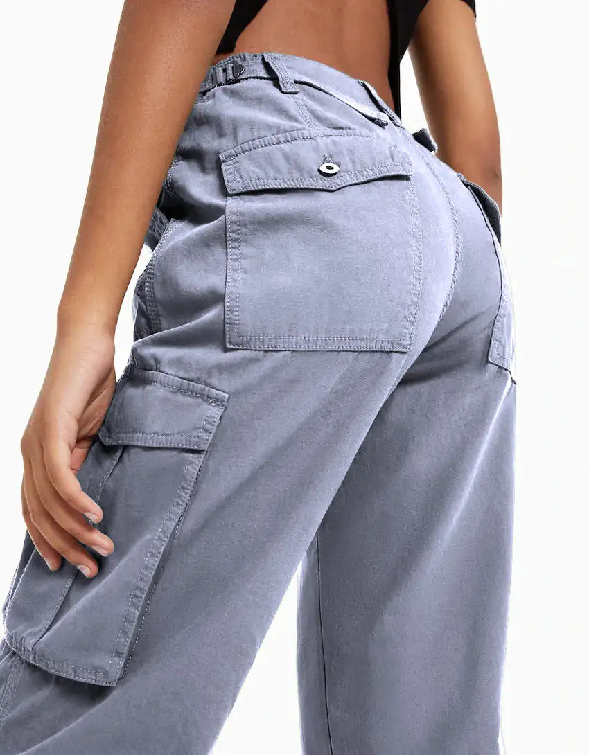 SilkennStrands- High Waist Cargo Pants