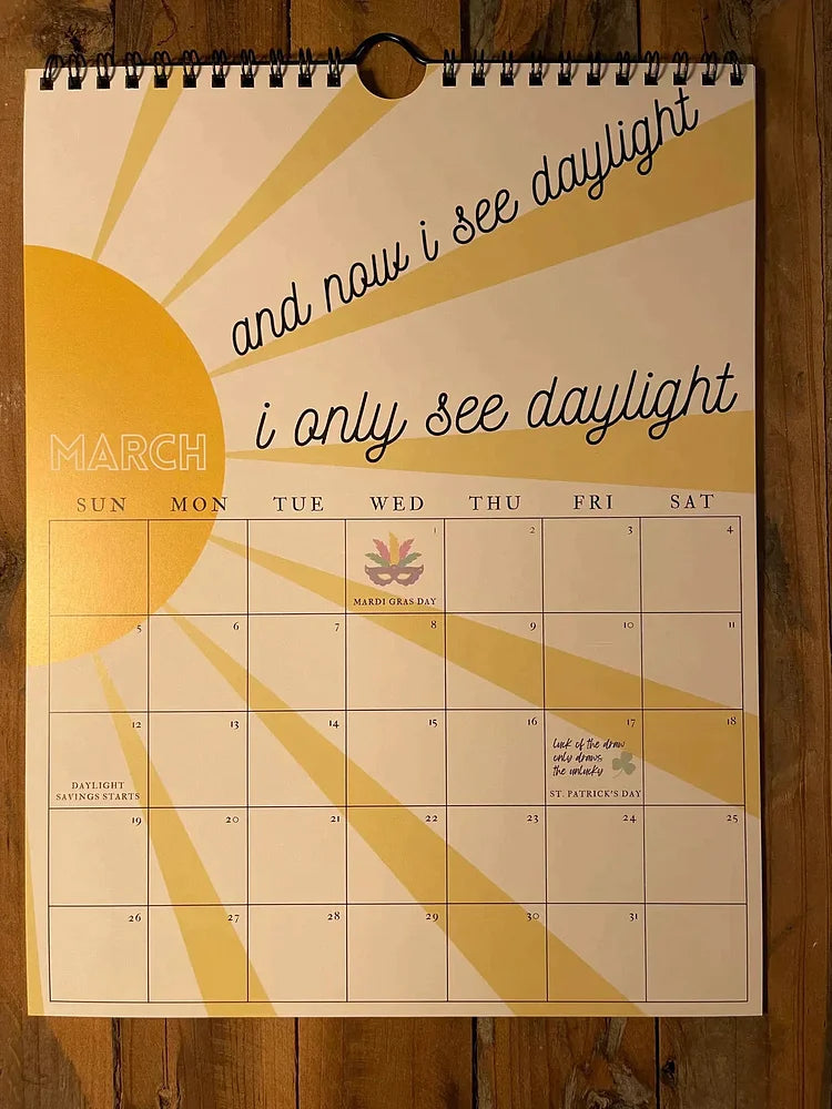 2024 TS LYRICS CALENDAR