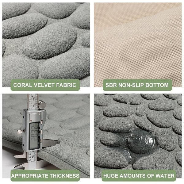 Cobblestone Embossed Bathroom Bath Mat