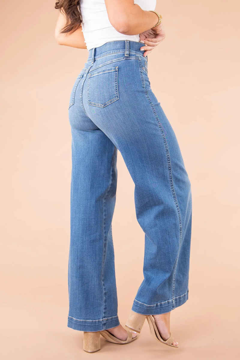 SEAMED FRONT WIDE LEG JEANS (BUY 2 VIP SHIPPING) - LAST DAY 50% OFF