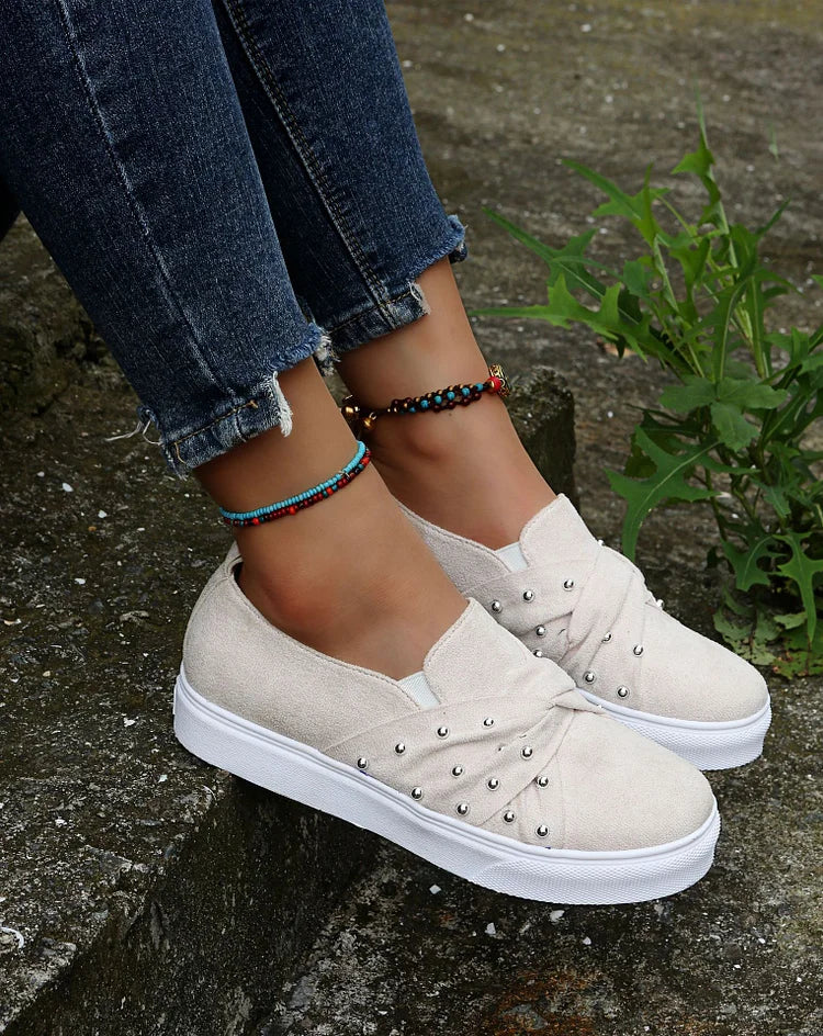 Bowknot Round Toe Platform Casual Breathable Walking Shoes