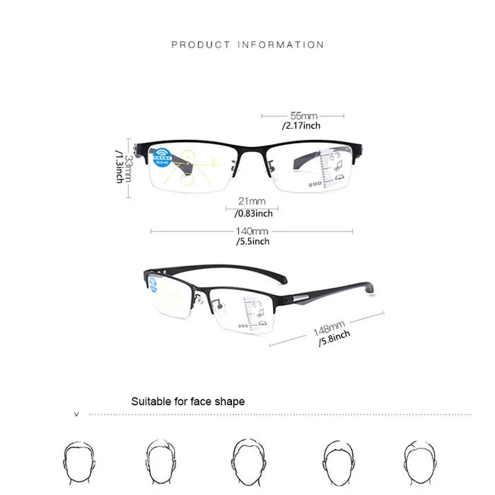 MENS FASHION TITANIUM ULTRA-LIGHT SHOCKPROOF IMPACT-RESISTANT READING GLASSES