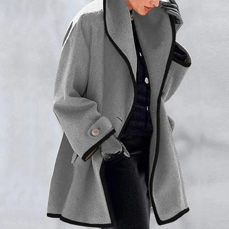 Classics Agave - Hooded Color Block Woolen Coat (Buy 2 Vip Shipping) - Sale 49% OFF