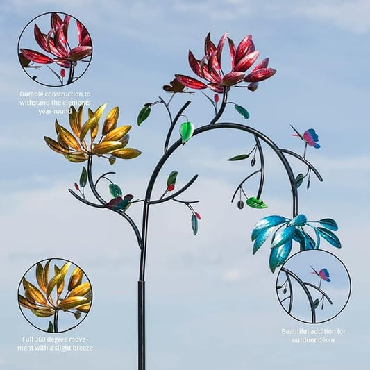 Beautiful Summer Multi Colored Flowers Wind Spinner - Last Day 70% OFF