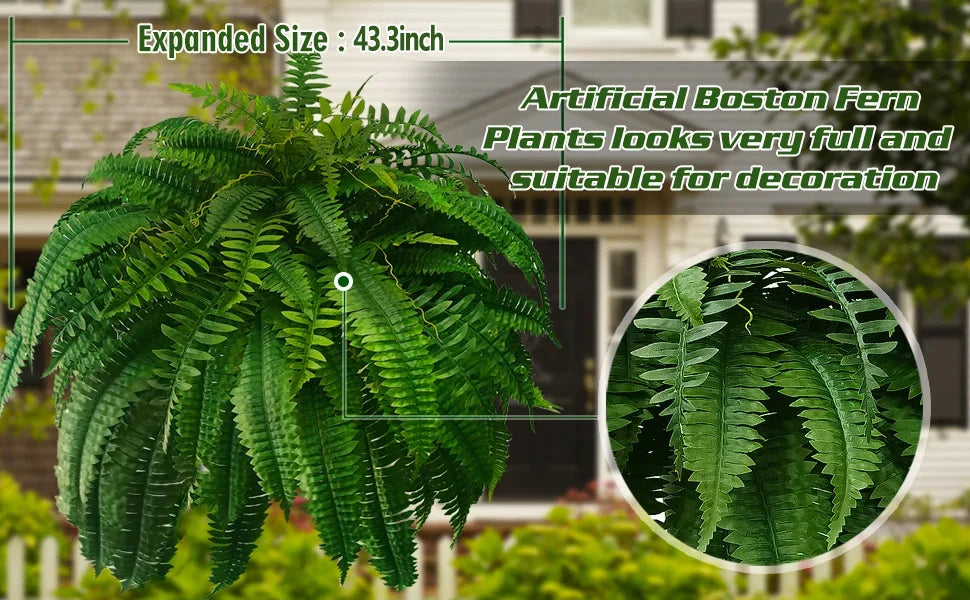 UV Resistant Lifelike Artificial Boston Fern - This Week's Special Price $19.99