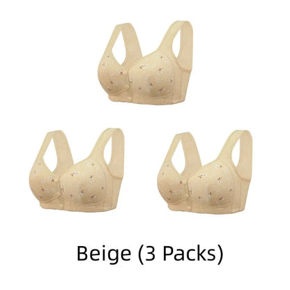 Comfortable & Convenient Front Button Bra - Buy 1 Get 2 Free (Total 3 Packs)