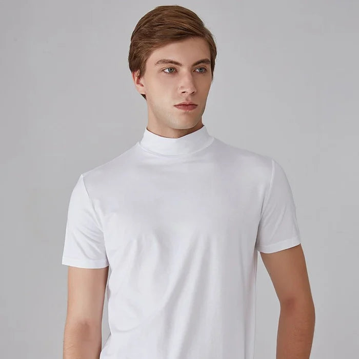 Men 's High Neck Slim Fit T-shirt - Hot Sale 50% Off