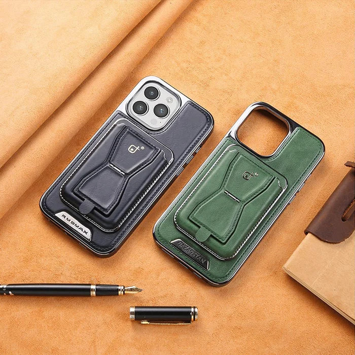 Luxury leather iPhone case with removable magnetic tape - LAST DAY SALE 49% OFF