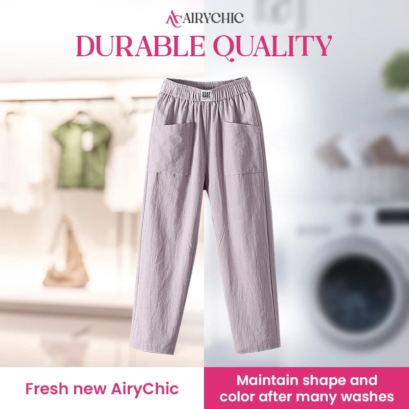 AiryChic – Women’s High Waist Loose Linen Pants – Hot Sale 50% Off