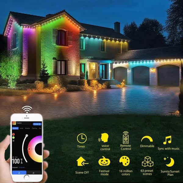 Smart Rainbow LED Permanent Outdoor Light - Early Christmas 49% OFF