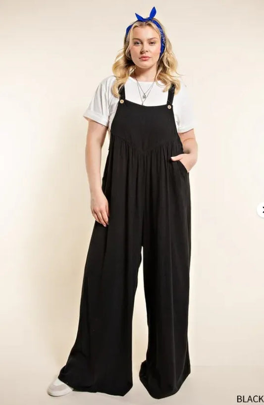 Plus Size Wide Leg Overalls Jumpsuit (Buy 2 Vip Shipping)