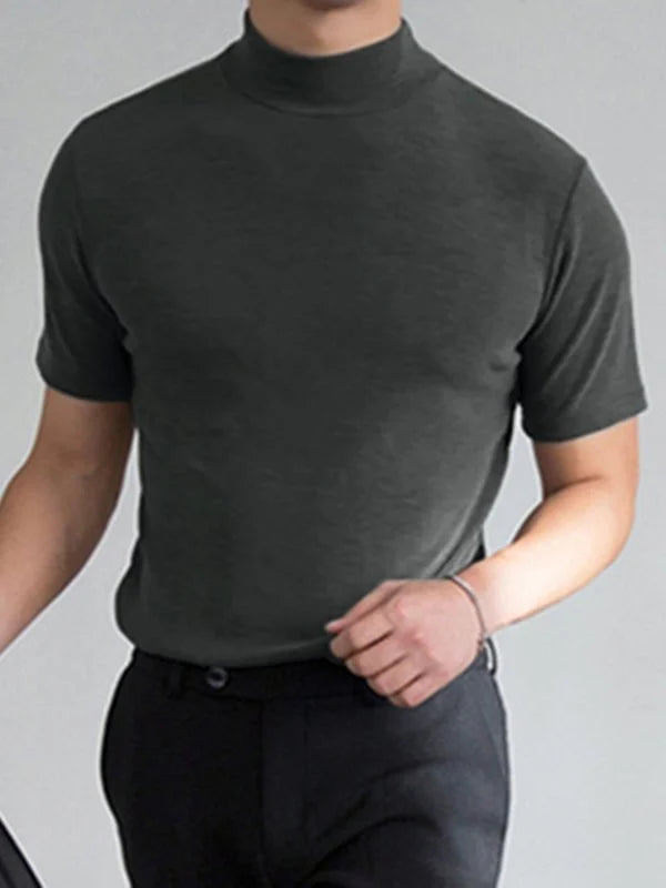 Men 's High Neck Slim Fit T-shirt - Hot Sale 50% Off