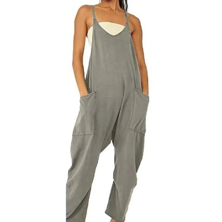 Tuoria Womens Casual Wide-Leg Jumpsuit