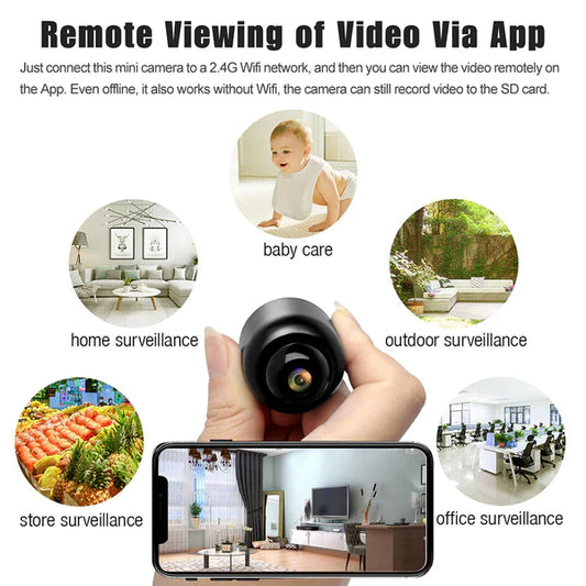 2023 Mini WIFI Camera 1080P HD - Night Vision Included